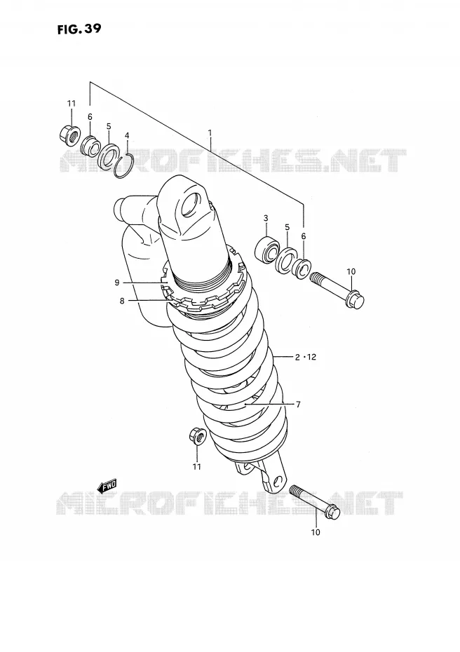 SCHOKDEMPER (MODELE K/L) Suzuki MOTO 250 RMX 1994  RMX250R(E3)