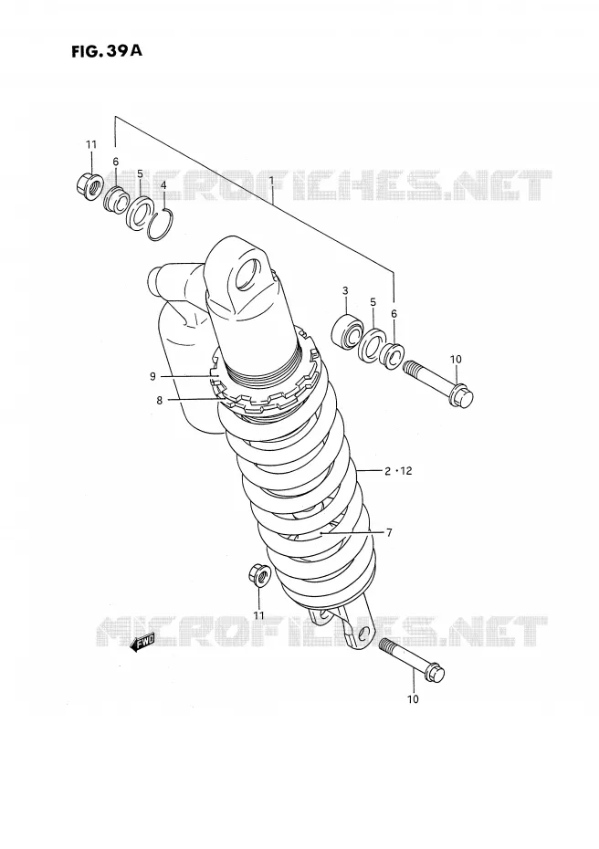 SCHOKDEMPER (MODELE M/N) Suzuki MOTO 250 RMX 1992  RMX250N(E3)