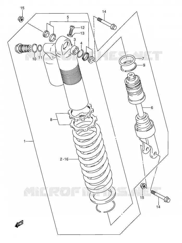 SCHOKDEMPER (MODELE S/T) Suzuki MOTO 250 RMX 1991  RMX250M(E1)