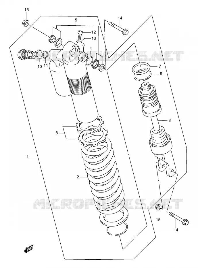 SCHOKDEMPER Suzuki MOTO 250 RMX 1997  RMX250V(E1)