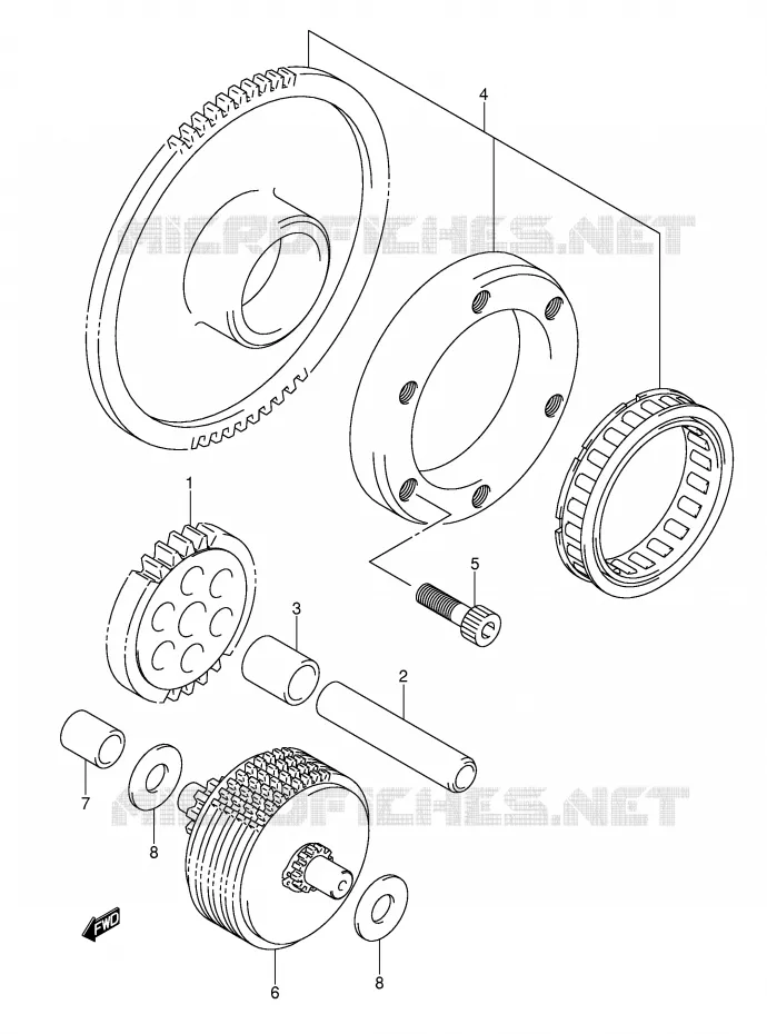 STARTMOTOR CLUTCH Suzuki MOTO 1000 SV 2004  SV1000U1K4(E2)