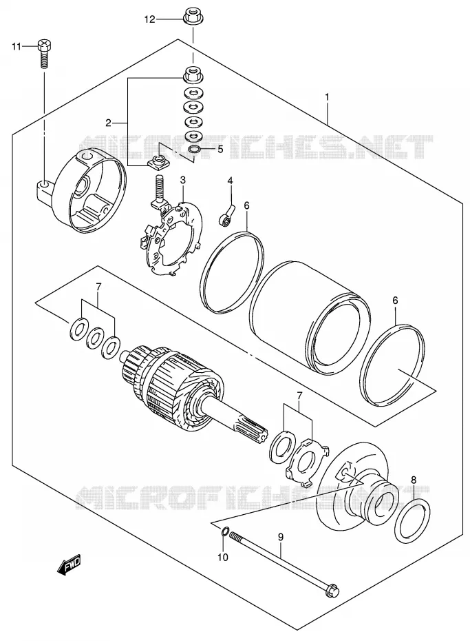 STARTMOTOR Suzuki MOTO 250 DR-Z 2001  DR-Z250K1(E24)