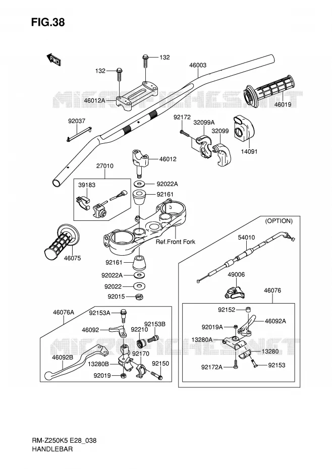 STUUR Suzuki MOTO 250 RM-Z 2005  RM-Z250K5(E28)
