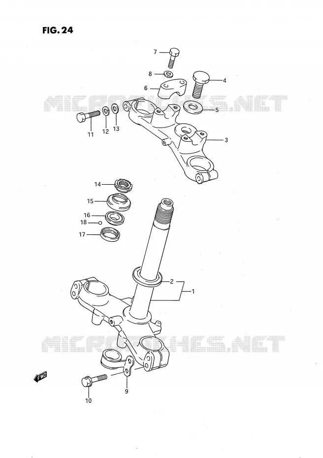 STUURKOLOM (MODELE G/H/J) Suzuki MOTO 80 RM 1995  RM80XS(E2)