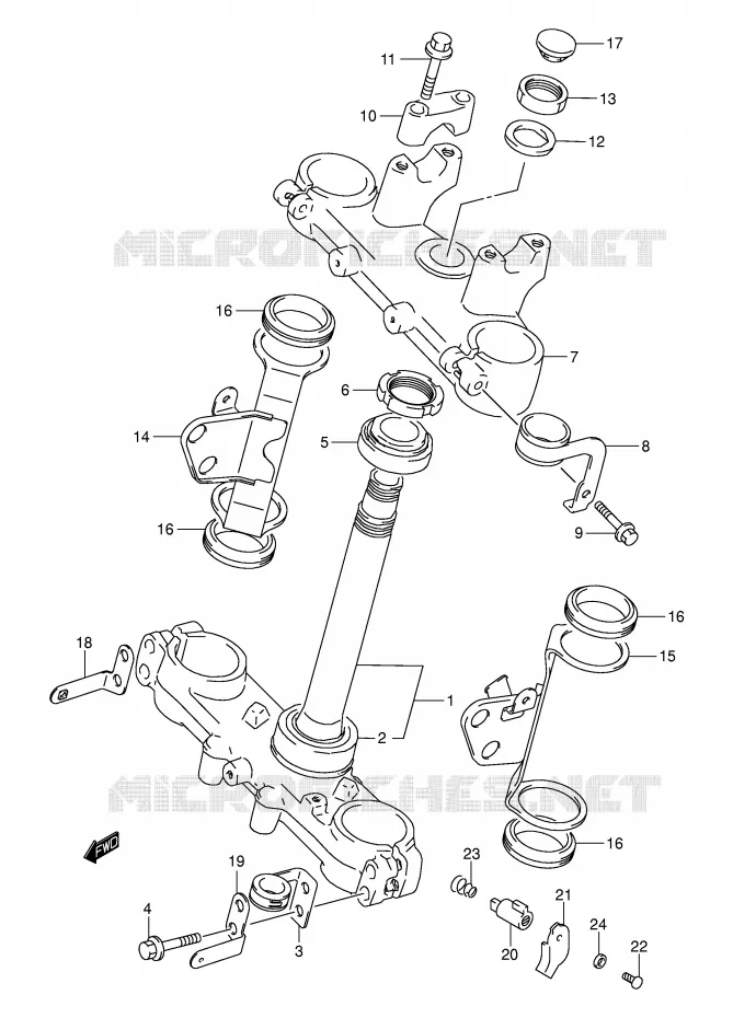 STUURKOLOM (MODELE K3/K4/K5) Suzuki MOTO 250 DR-Z 2005  DR-Z250K5(E24)