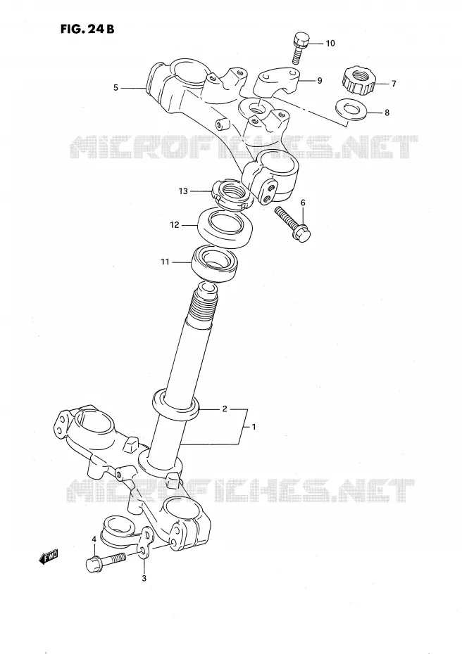 STUURKOLOM (MODELE L/M/N/P/R/S) Suzuki MOTO 80 RM 1991  RM80XM(E2)
