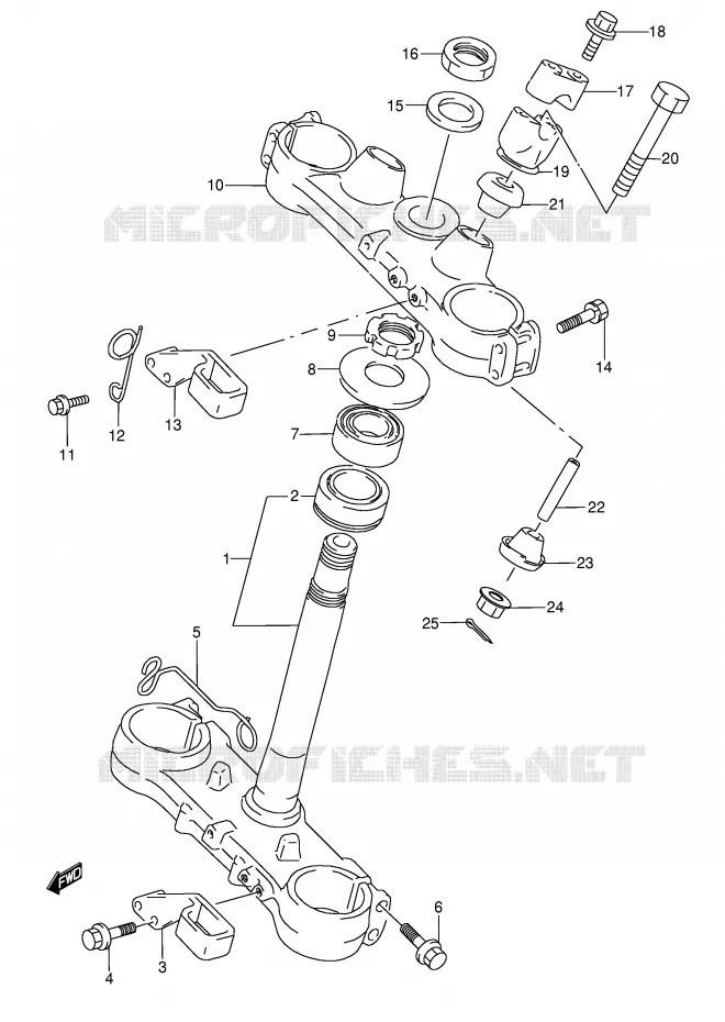 STUURKOLOM (MODELE M/N) Suzuki MOTO 250 RMX 1992  RMX250N(E1)