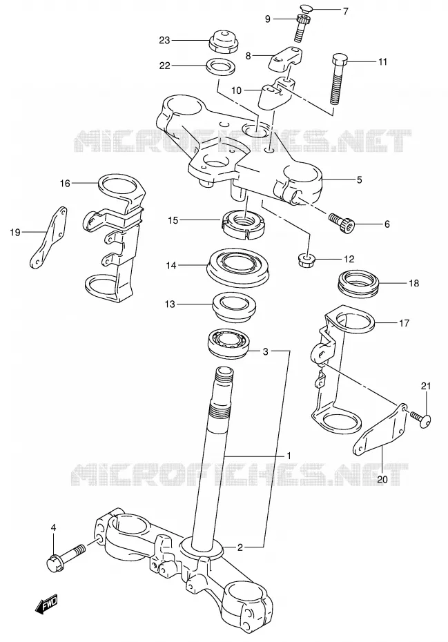 STUURKOLOM (SV650K1/K2) Suzuki MOTO 650 SV-S 2002  SV650SK2(E2)