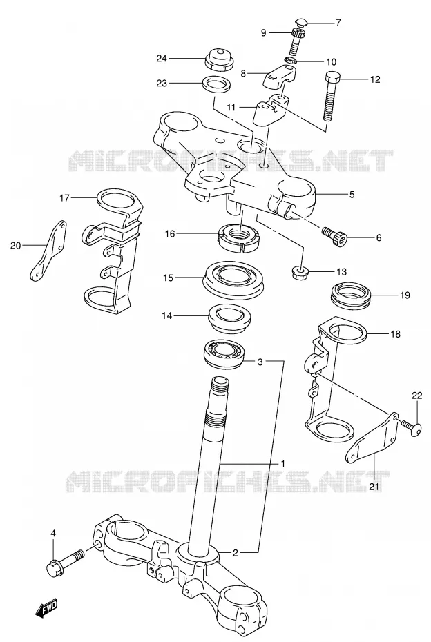 STUURKOLOM (SV650X/UX/Y/UY) Suzuki MOTO 650 SV-S 2000  SV650SUY(E2)