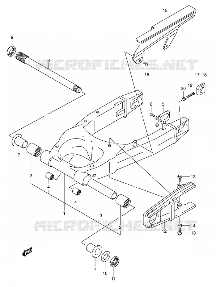 SWINGARM (MODELE K3/K4) Suzuki MOTO 1000 SV 2004  SV1000K4(E2)