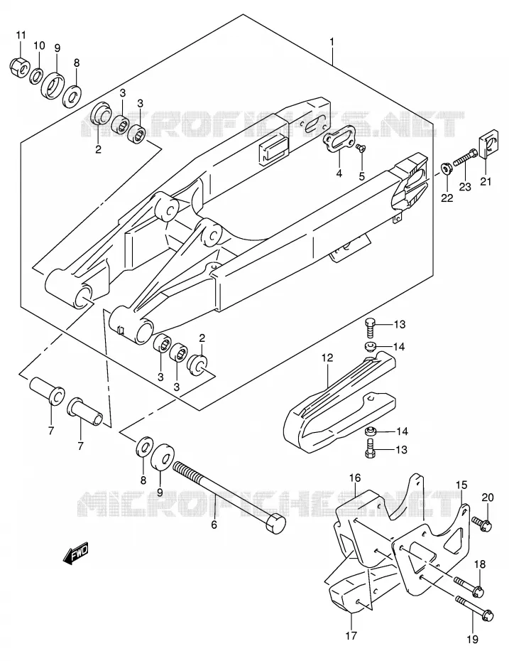 SWINGARM (MODELE K5/K6) Suzuki MOTO 85 RM 2002  RM85K2(P3/P28)