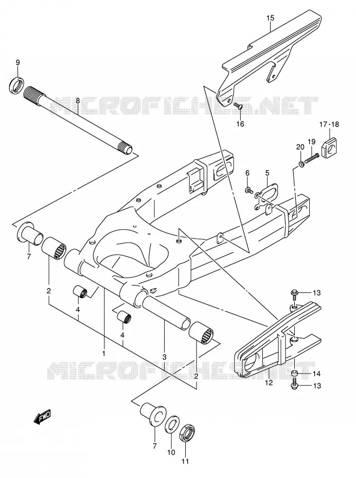 SWINGARM (MODELE K5) Suzuki MOTO 1000 SV 2004  SV1000S2K4(E2)