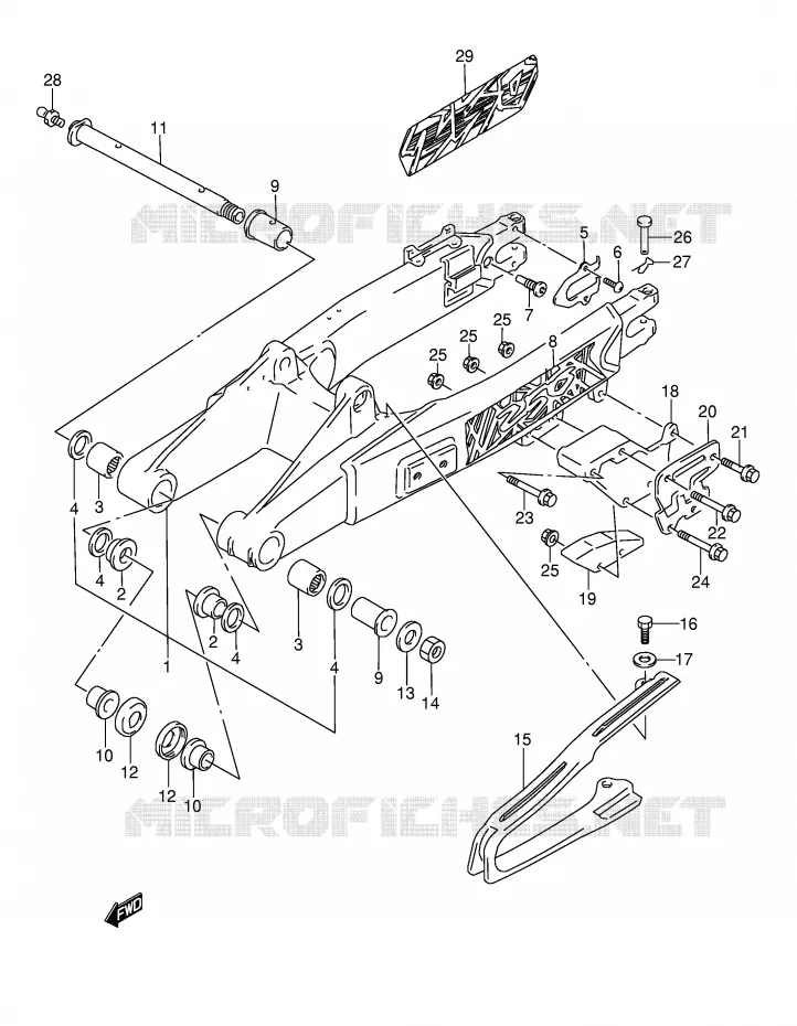 SWINGARM (MODELE S/T) Suzuki MOTO 250 RMX 1994  RMX250R(E1)