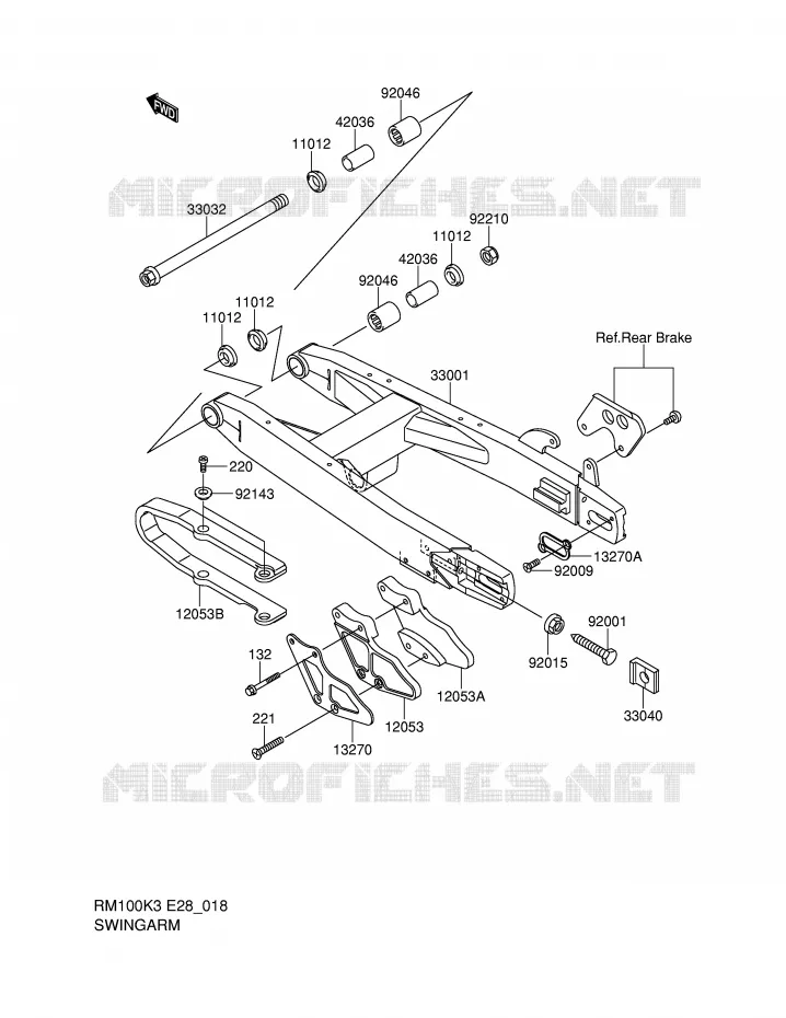 SWINGARM Suzuki MOTO 100 RM 2004  RM100K4(E28)
