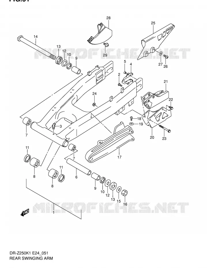 SWINGARM Suzuki MOTO 250 DR-Z 2001  DR-Z250K1(E24)