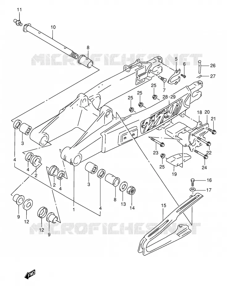 SWINGARM Suzuki MOTO 250 RMX 1997  RMX250V(E1)