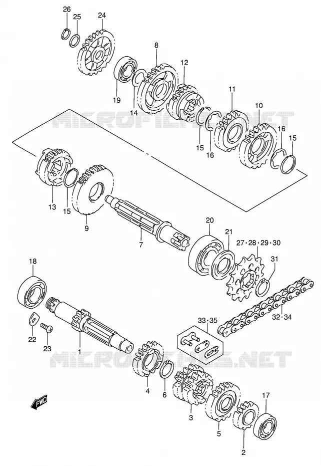TRANSMISSION Suzuki MOTO 85 RM 2005  RM85K5(P3/P28)