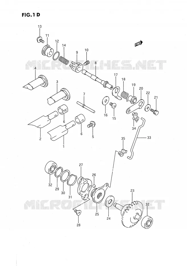 UITLAATKLEP (MODELE K/L/M/N/P/R/S) Suzuki MOTO 80 RM 1990  RM80XL(E2)