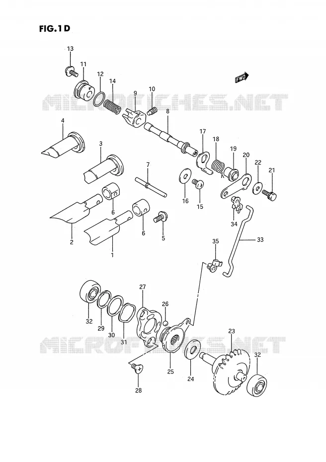 UITLAATKLEP (MODELE K/L/M/N/P/R/S) Suzuki MOTO 80 RM 1994  RM80R(E3)