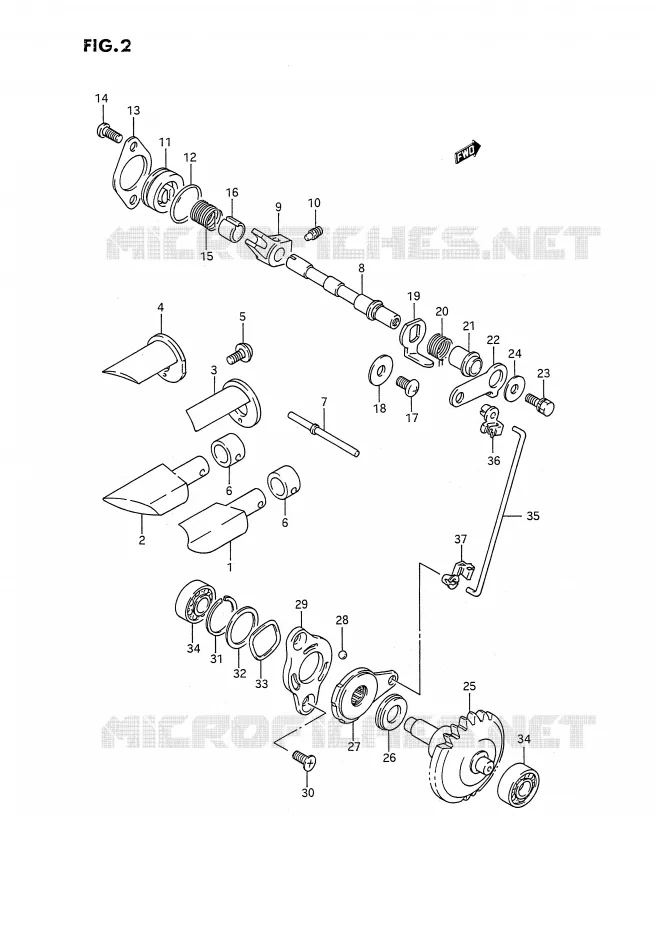 UITLAATKLEP (MODELE K) Suzuki MOTO 250 RMX 1991  RMX250M(E3)
