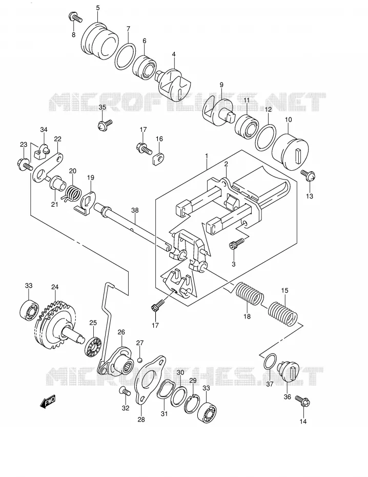 UITLAATKLEP (MODELE K2) Suzuki MOTO 250 RM 2002  RM250K2(E2)
