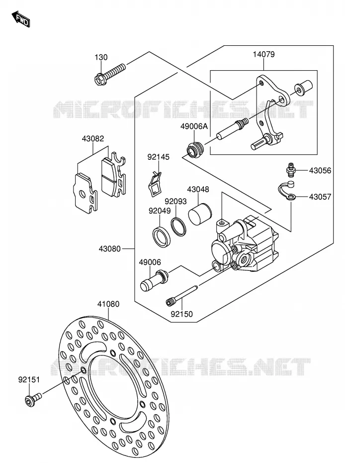 VOOR REM Suzuki MOTO 65 RM 2004  RM65K4(E24)