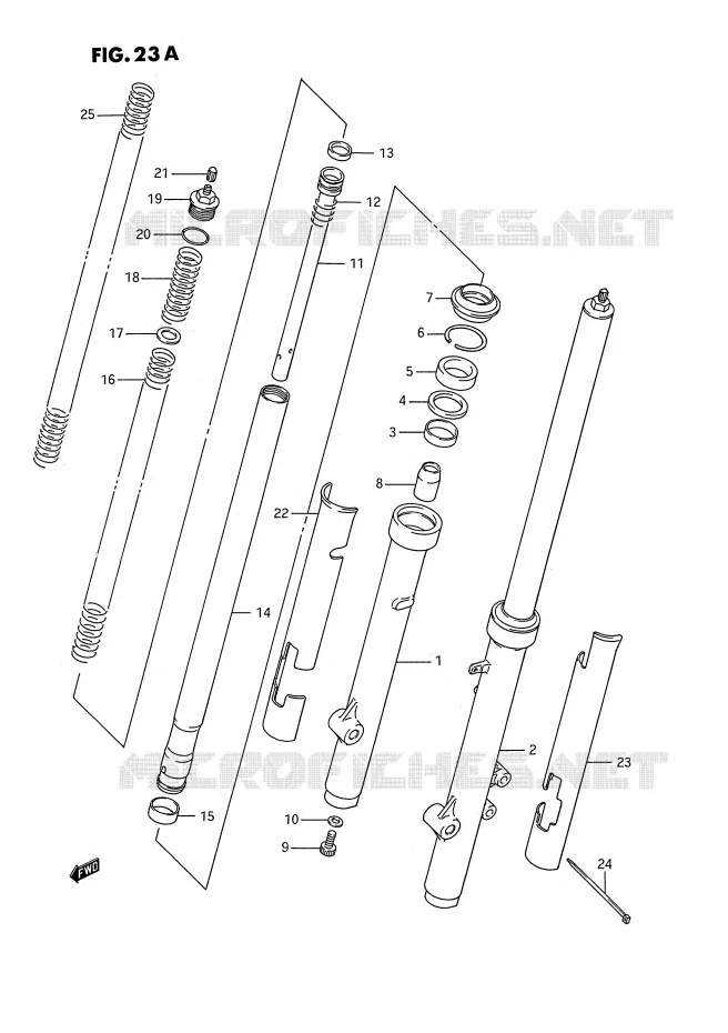 VOORVORK (MODELE K) Suzuki MOTO 80 RM 1988  RM80J(E3)