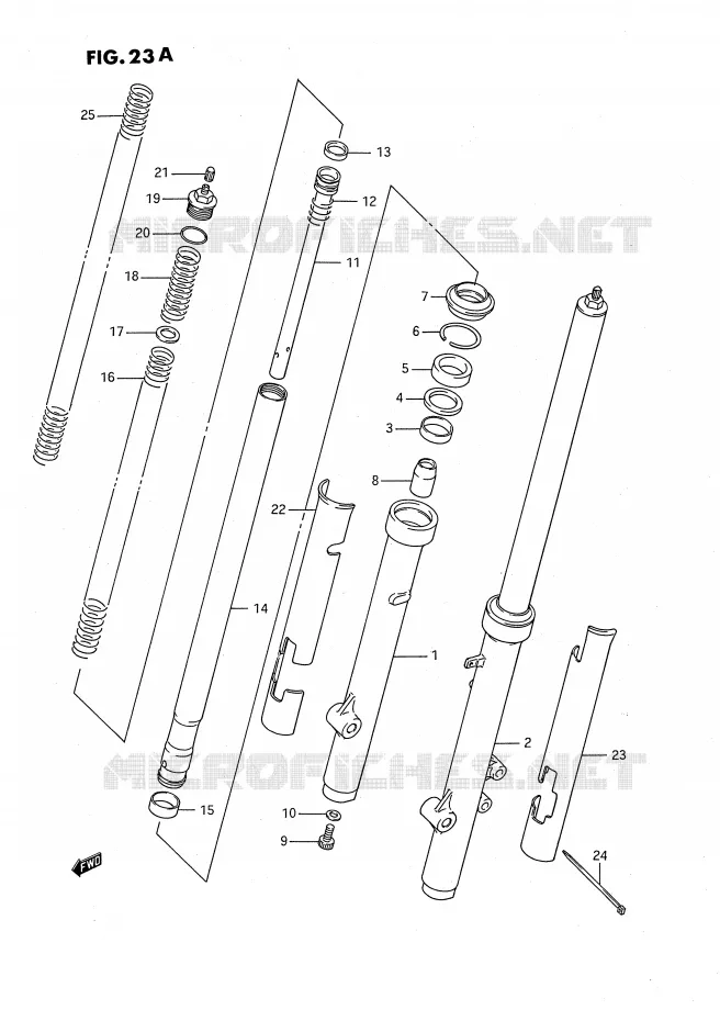 VOORVORK (MODELE K) Suzuki MOTO 80 RM 1992  RM80XN(E2)