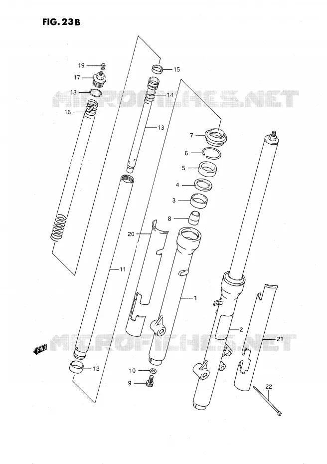 VOORVORK (MODELE L/M/N/P/R) Suzuki MOTO 80 RM 1988  RM80XJ(E2)