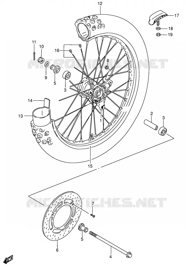 VOORWIEL (RM85LK3/LK4) Suzuki MOTO 85 RM 2002  RM85K2(P3/P28)
