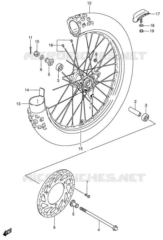 VOORWIEL (RM85LK5/LK6) Suzuki MOTO 85 RM 2003  RM85LK3(P3/P28)