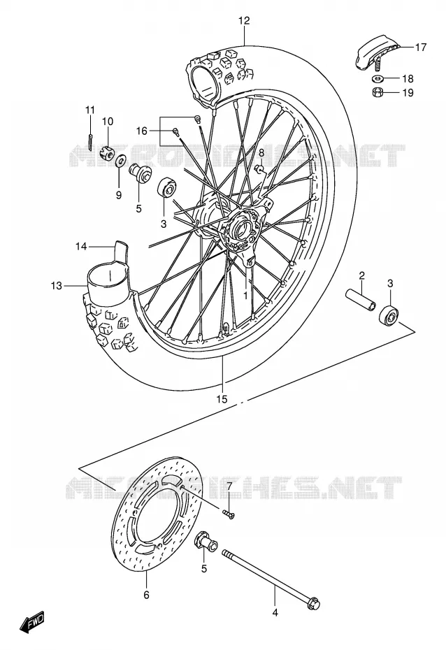 VOORWIEL Suzuki MOTO 80 RM 2000  RM80XY(P2)