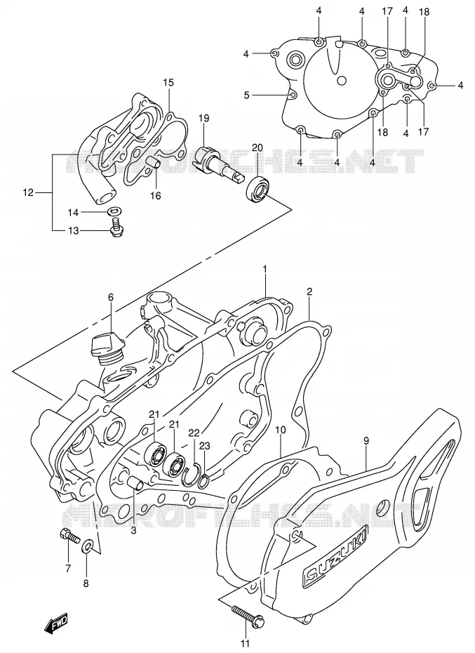 WATER POMPHUIS Suzuki MOTO 80 RM 2001  RM80K1(P3/P28)