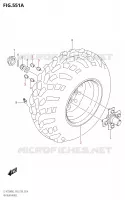 RECHTSE ACHTERWIEL (LT A750X:M2:P03) voor Suzuki KINGQUAD 750 2022