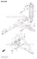 VOORWIELOPHANGING ARM (LT A750XP:M2:P28) voor Suzuki KINGQUAD 750 2022