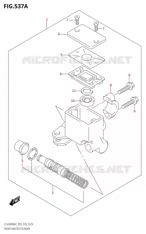 FRONT HOOFDREMCILINDER Suzuki QUAD 500 KINGQUAD 2022  LT-A500X M2 (P03,P28,P33)