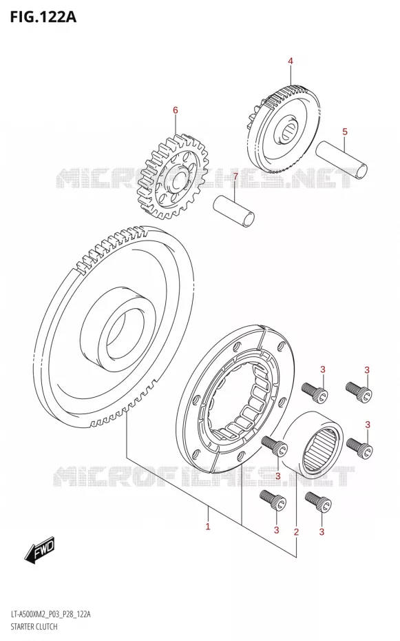 STARTMOTOR KOPPELINGS Suzuki QUAD 500 KINGQUAD 2022  LT-A500X M2 (P03,P28,P33)
