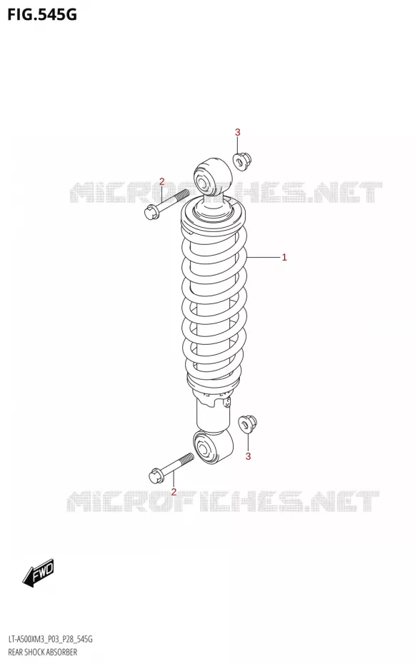 ACHTER SCHOKDEMPER (LT-A500XPZ:M3:P03) Suzuki QUAD 500 KINGQUAD 2023  LT-A500X M3 (P03,P28,P33)