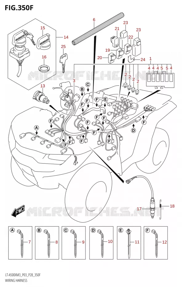 BEDRADING (LT-A500XP:M3:P33) Suzuki QUAD 500 KINGQUAD 2023  LT-A500X M3 (P03,P28,P33)