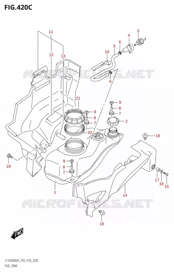 BENZINETANK (LT-A500X:M3:P33) Suzuki QUAD 500 KINGQUAD 2023  LT-A500X M3 (P03,P28,P33)