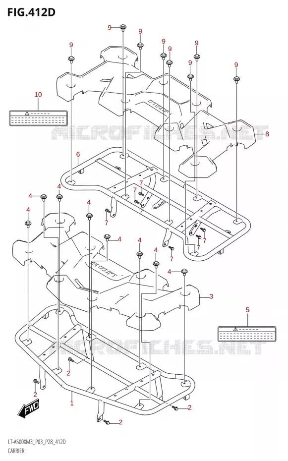 CARRIER (LT-A500XP:M3:P03) Suzuki QUAD 500 KINGQUAD 2023  LT-A500X M3 (P03,P28,P33)