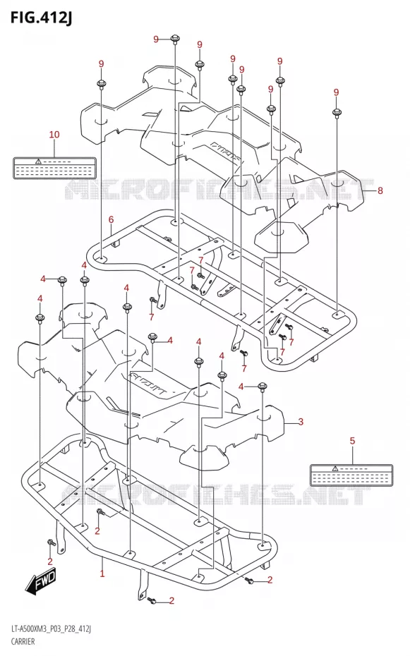 CARRIER (LT-A500XPZ:M3:P33) Suzuki QUAD 500 KINGQUAD 2023  LT-A500X M3 (P03,P28,P33)