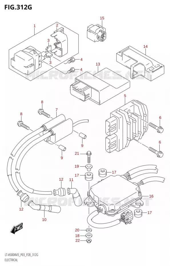 ELEKTRISCH (LT-A500XPZ:M3:P03) Suzuki QUAD 500 KINGQUAD 2023  LT-A500X M3 (P03,P28,P33)