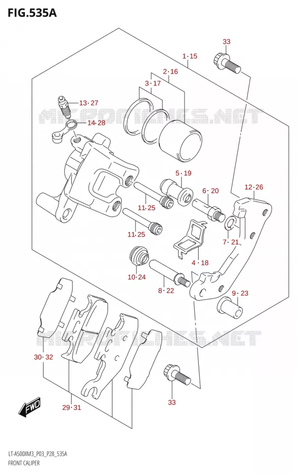 FRONT CALIPER Suzuki QUAD 500 KINGQUAD 2023  LT-A500X M3 (P03,P28,P33)