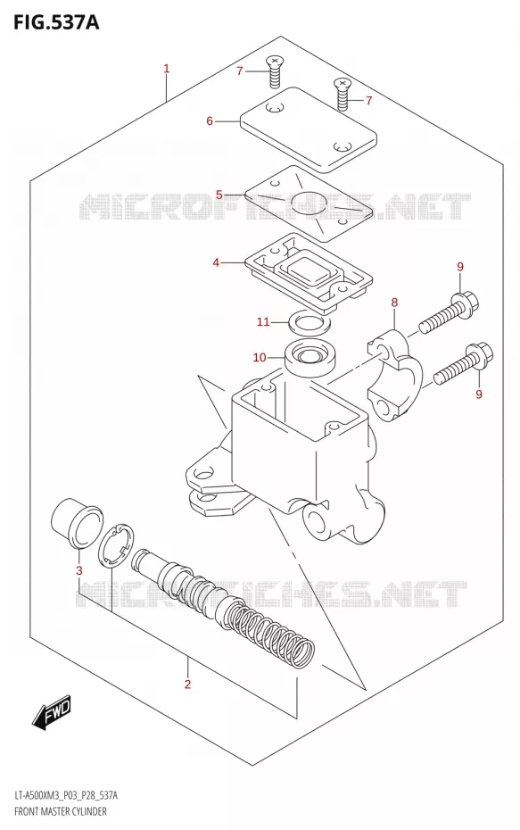 FRONT HOOFDREMCILINDER Suzuki QUAD 500 KINGQUAD 2023  LT-A500X M3 (P03,P28,P33)