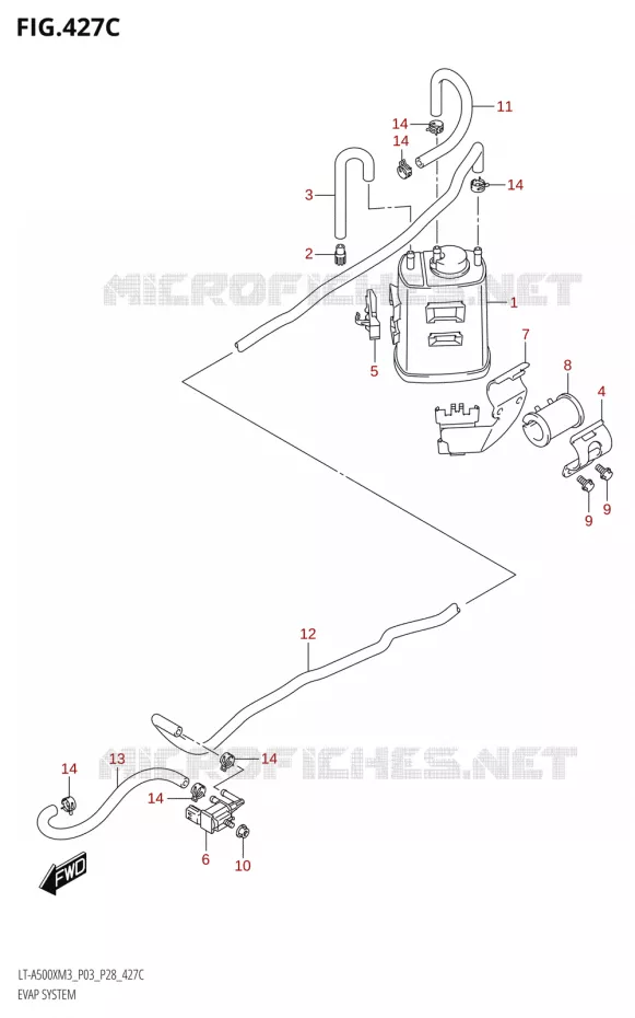 FUEL EVAP SYSTEM (LT-A500XPZ:M3:P33) Suzuki QUAD 500 KINGQUAD 2023  LT-A500X M3 (P03,P28,P33)
