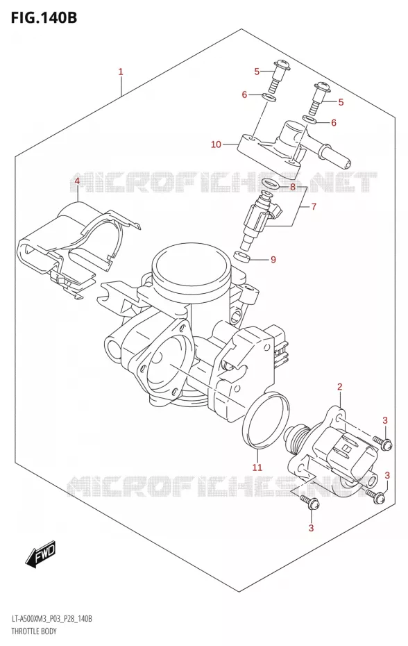 GASKLEPHUIS (LT-A500X:M3:P28) Suzuki QUAD 500 KINGQUAD 2023  LT-A500X M3 (P03,P28,P33)
