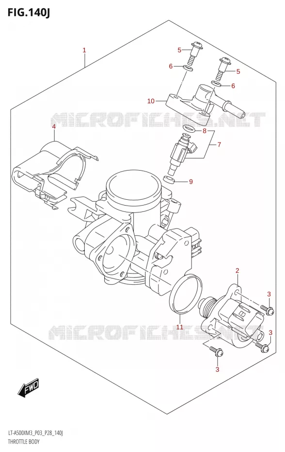 GASKLEPHUIS (LT-A500XPZ:M3:P33) Suzuki QUAD 500 KINGQUAD 2023  LT-A500X M3 (P03,P28,P33)