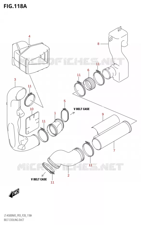 LUCHTKANAALRIEM Suzuki QUAD 500 KINGQUAD 2023  LT-A500X M3 (P03,P28,P33)