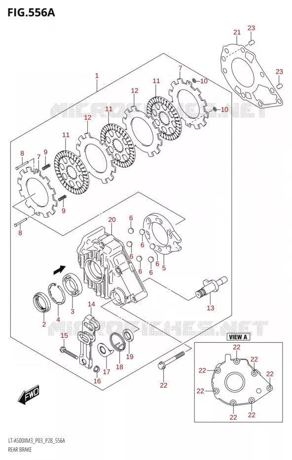 REM ACHTER Suzuki QUAD 500 KINGQUAD 2023  LT-A500X M3 (P03,P28,P33)